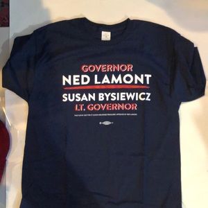 2022 Connecticut Gubernatorial Election Shirt and Button - Lamont & Bysiewicz